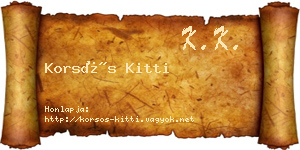 Korsós Kitti névjegykártya